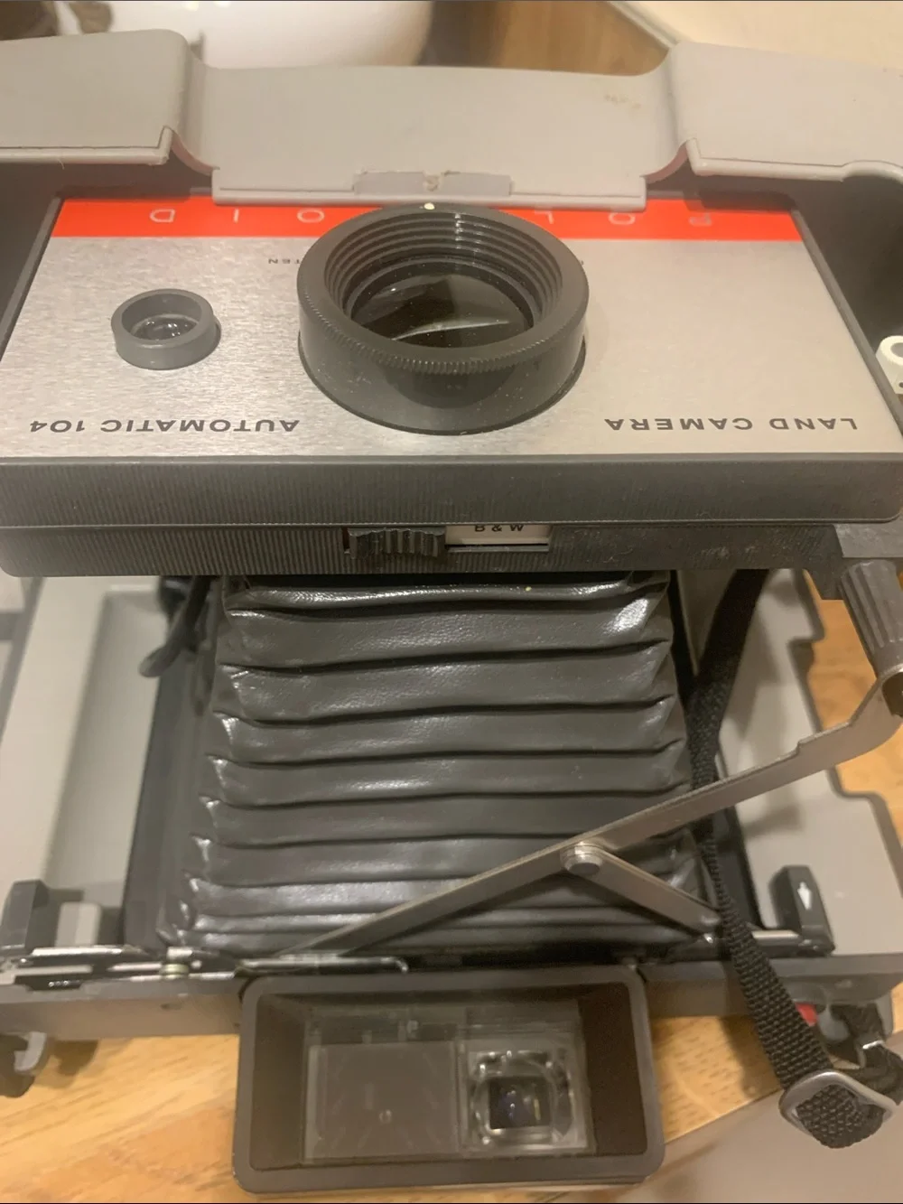 Polaroid Land Camera Automatic 104 in Gray and Red